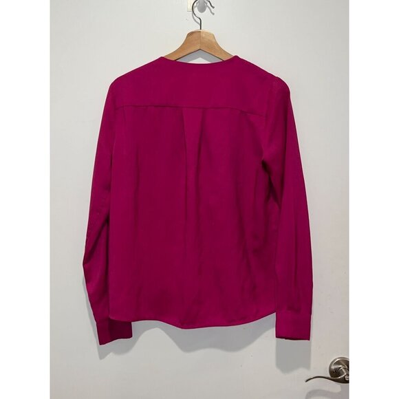 Parker Fuchsia Long Sleeve Button Cuffs Wrap Blouse Women's Size XS - Picture 5 of 9